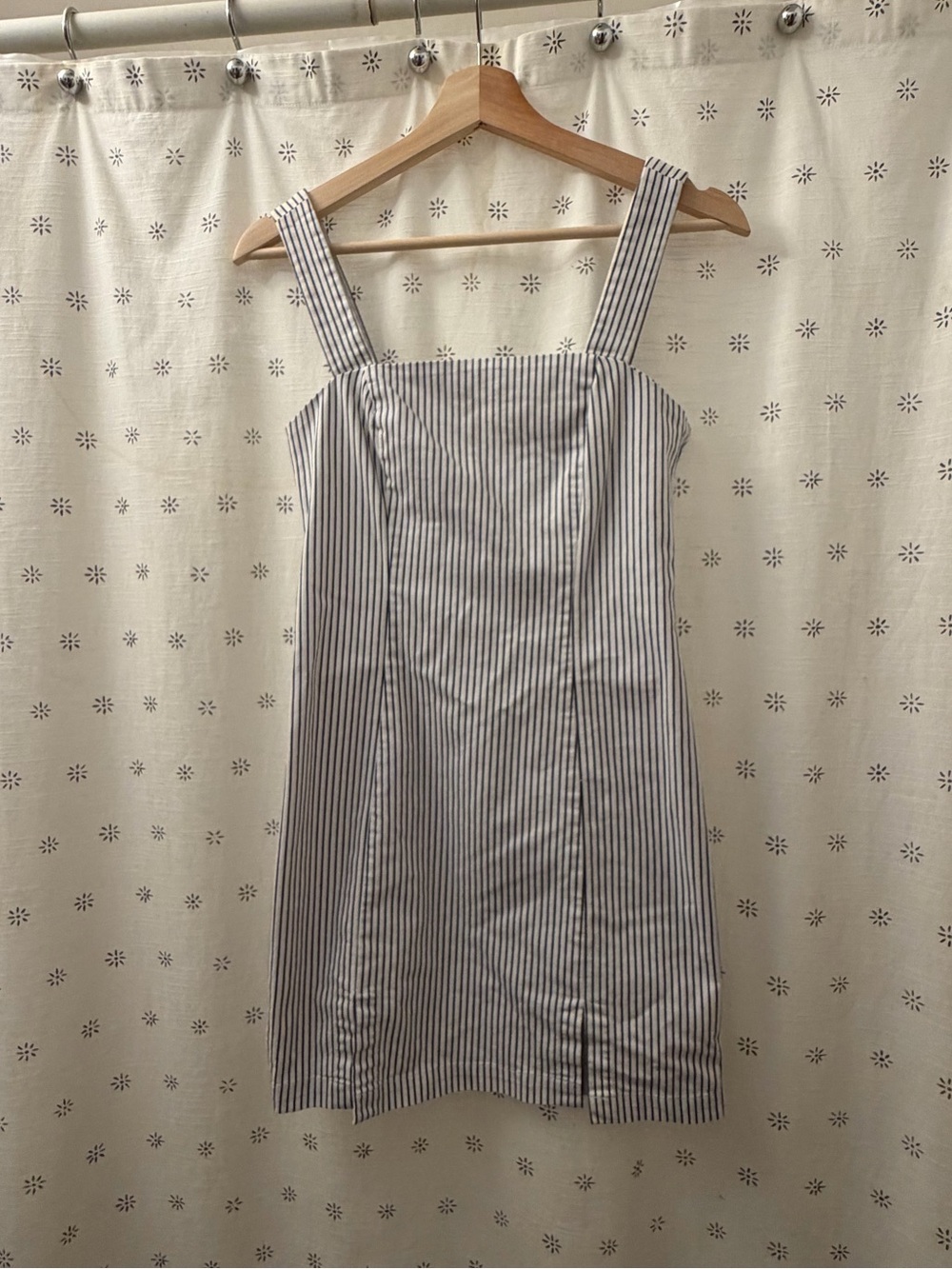 Forever 21 Blue and White Striped Square-Neck Sundress